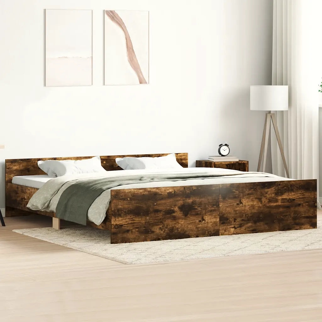 Giroletto con Testiera e Pediera Rovere Fumo 180x200 cm