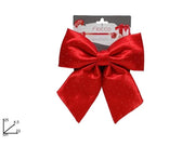 Fiocco Natalizio Natale Rosso con Diamanti Oro 22 cm