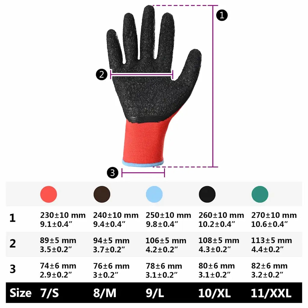 Guanti da Lavoro 12 pz Rosso e Nero 9 / l CFW2915582