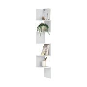 Scaffale Angolare da Parete Lysaker Design Zigzag con 5 Ripiani - Bianco [en.casa]