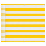 Schermo da balcone | Paravento da Balcone Giallo e Bianco 100 x 500 cm Tessuto Oxford