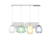 SOSPENSIONE CROMO 4 LUCI RETTANGOLARE (ALPHA VE) (BETA TR + BL) (GAMMA AM) 1176CR-S4 R ABG-MC