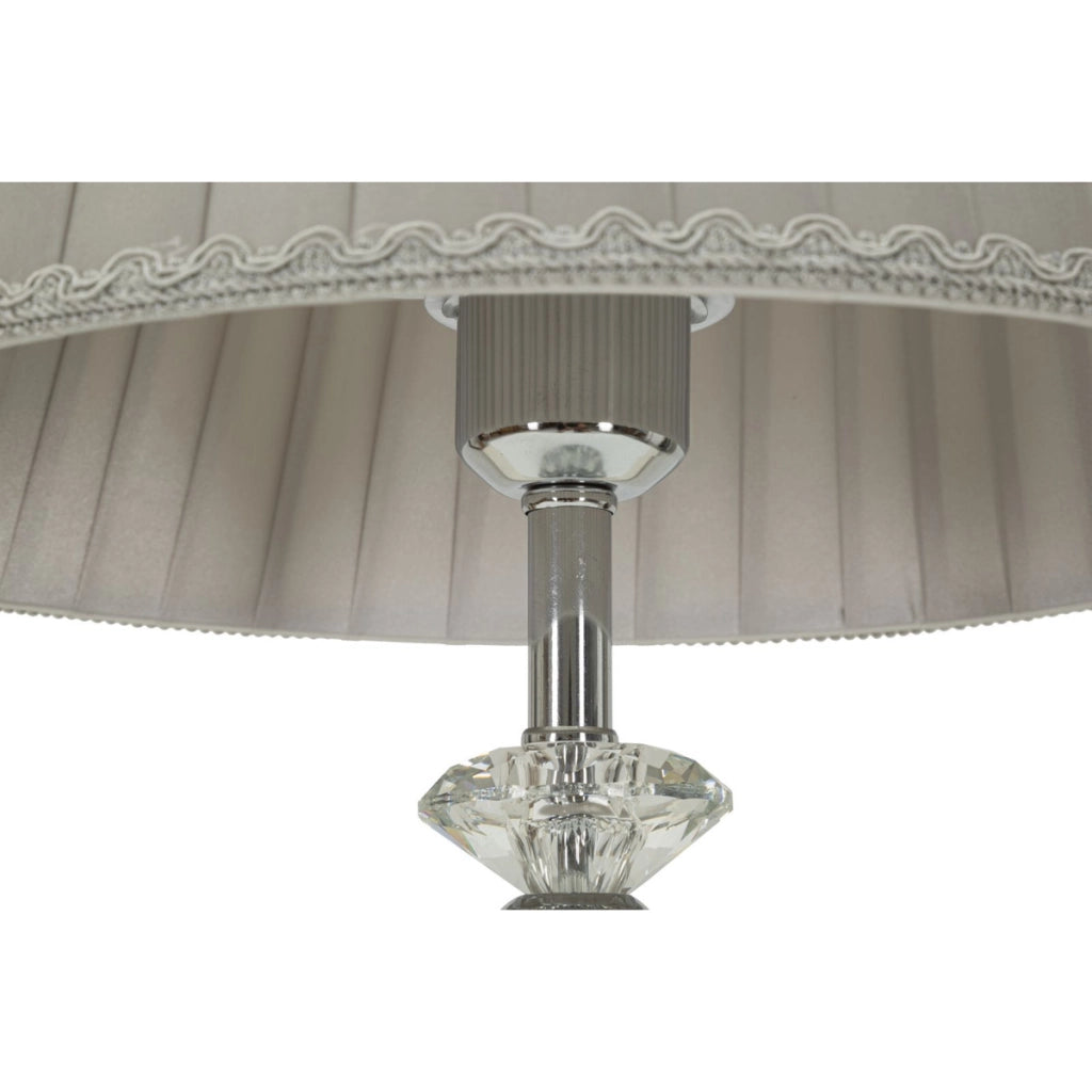 Lampada da Tavolo VKH155, Argento, Metallo, 30x30x56 cm