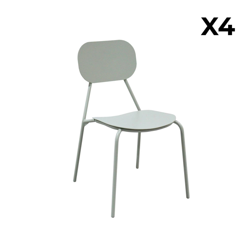 Set 4 sedie da giardino in alluminio, grigio
