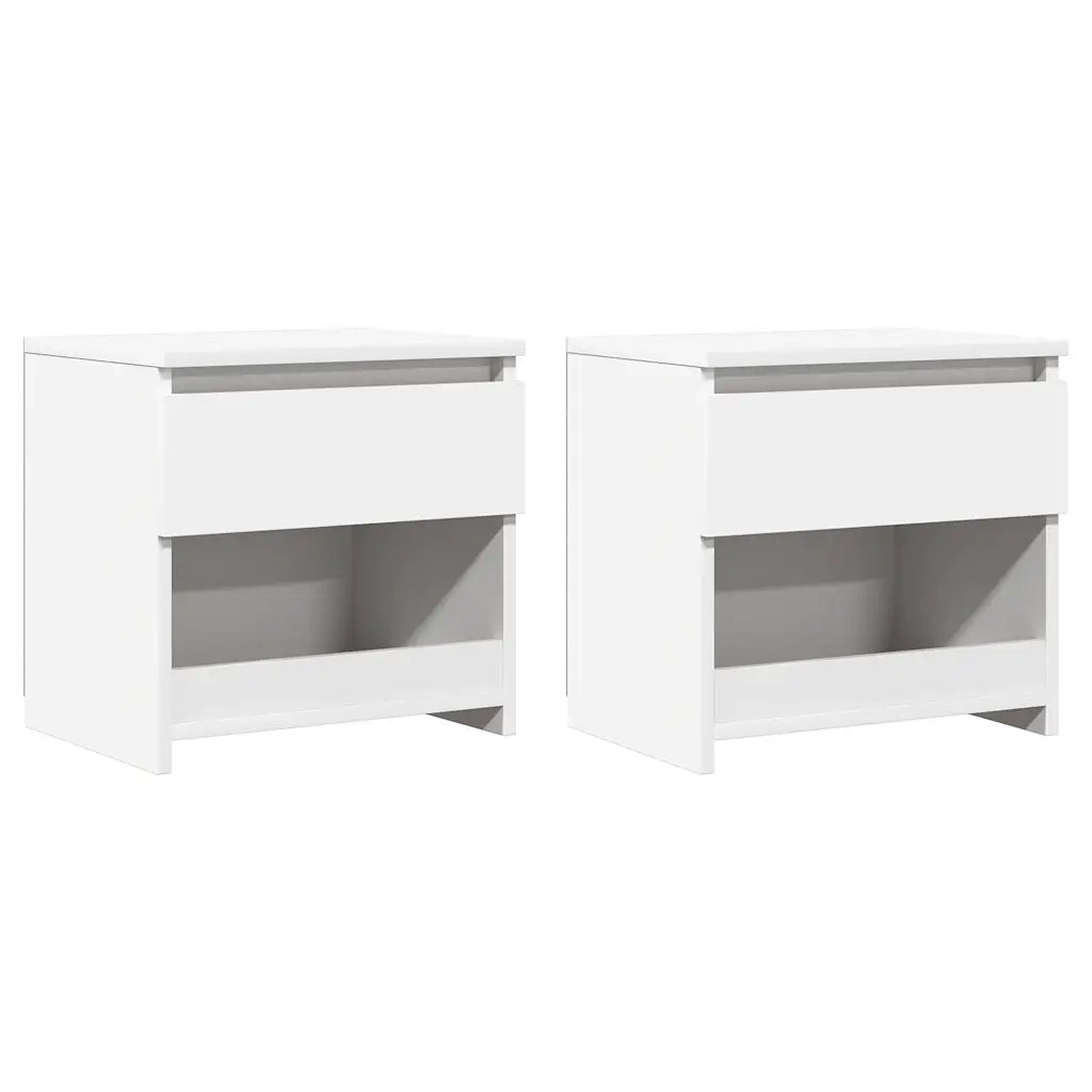 Comodini 2 pz Bianco 40x30x39 cm in Legno Ingegnerizzato 803444