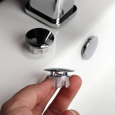 Tappo copriforo cromo per troppo pieno lavabi e bidet da 24 o 28 mm