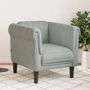 Poltrona-Divano Sedia-Poltroncina Grigio Chiaro in Velluto