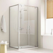 Box Doccia Angolare 80x90 cm 2 Ante Battenti in Cristallo Trasparente 6mm H198 Fosterberg Aalborg Duo