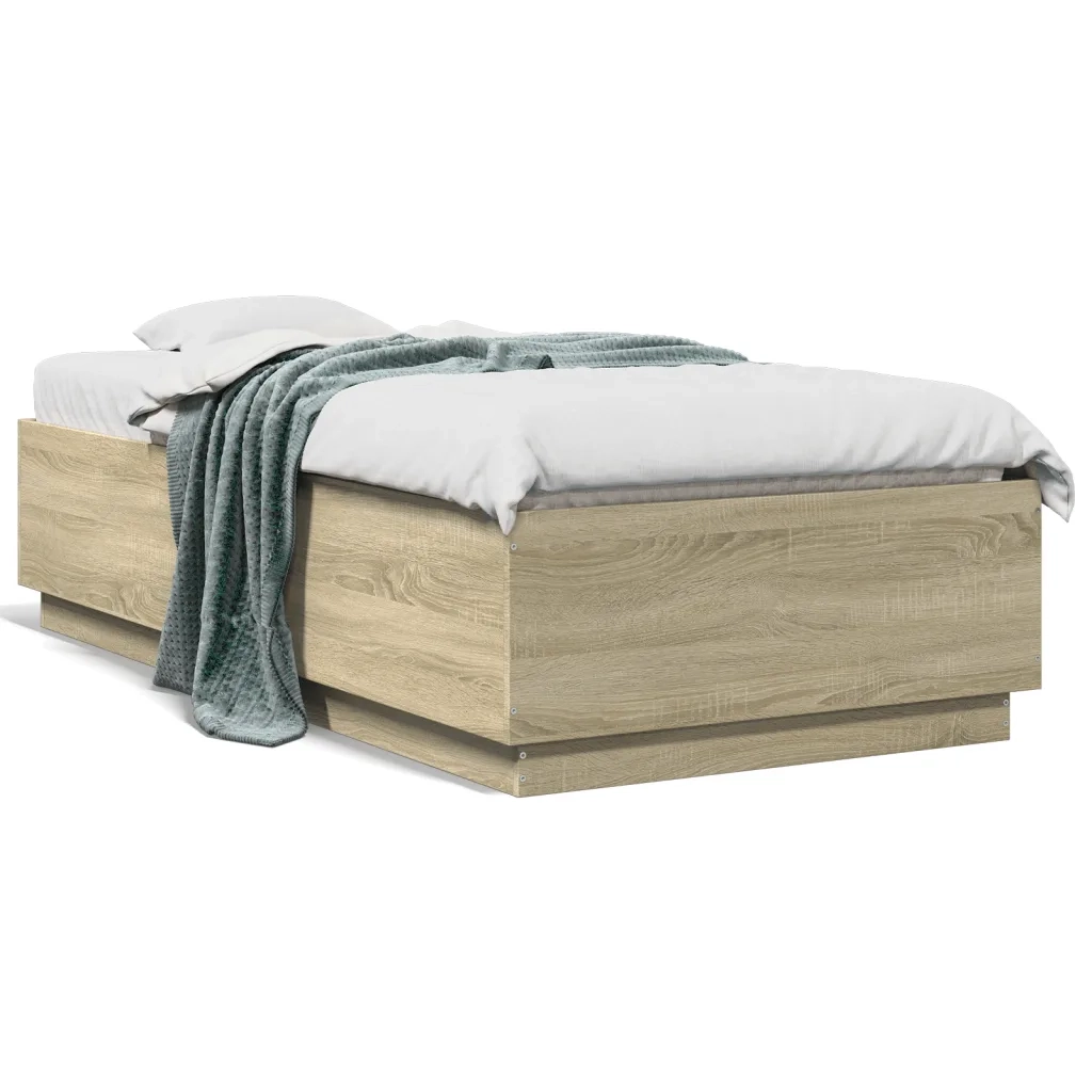 Giroletto-Struttura Letto Rovere Sonoma 90x190 cm in Legno Multistrato 616924