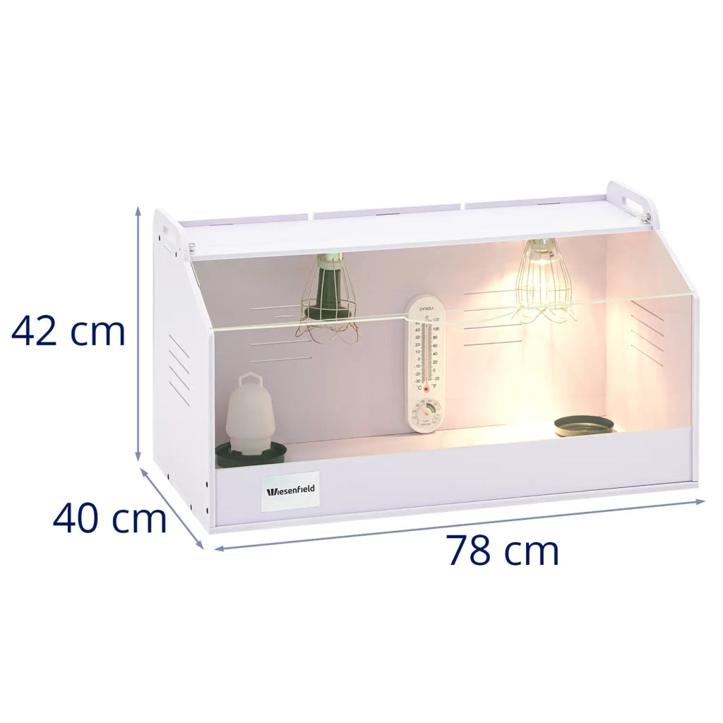 Gabbia per allevamento pulcini fino a 36°C 78 x 40 x 42 cm MDF PVC bianco 14_0008499