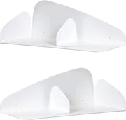 Set di 2 pannelli di supporto per libri con sosteggi magnetici regolabili 35 x 165 cm - bianco