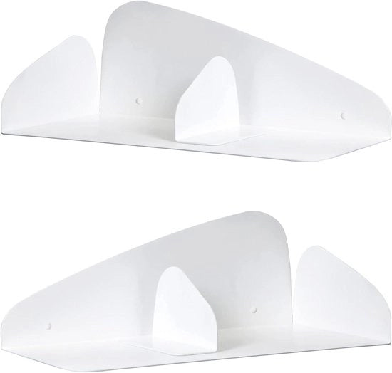 Set di 2 pannelli di supporto per libri con sosteggi magnetici regolabili 35 x 165 cm - bianco