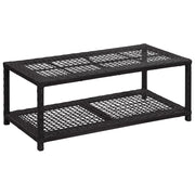 Scarpiera con Panchina Nera 80x40x30 cm in Polyrattan cod mxl 49112