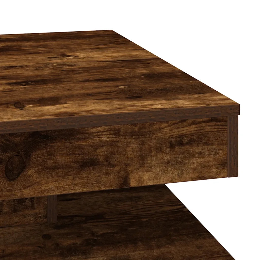 Tavolino da Caffè Girevole a 360 Gradi Rovere 70x70x34,5 cm 858483
