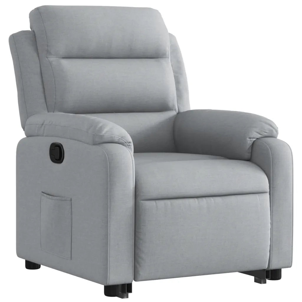 Divano Sedia-Poltrona Alzapersona Reclinabile Grigio Chiaro in Tessuto 915265