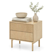 Gase, Comodino 2 Cassetti, 54x40x55h cm Marrone Rovere