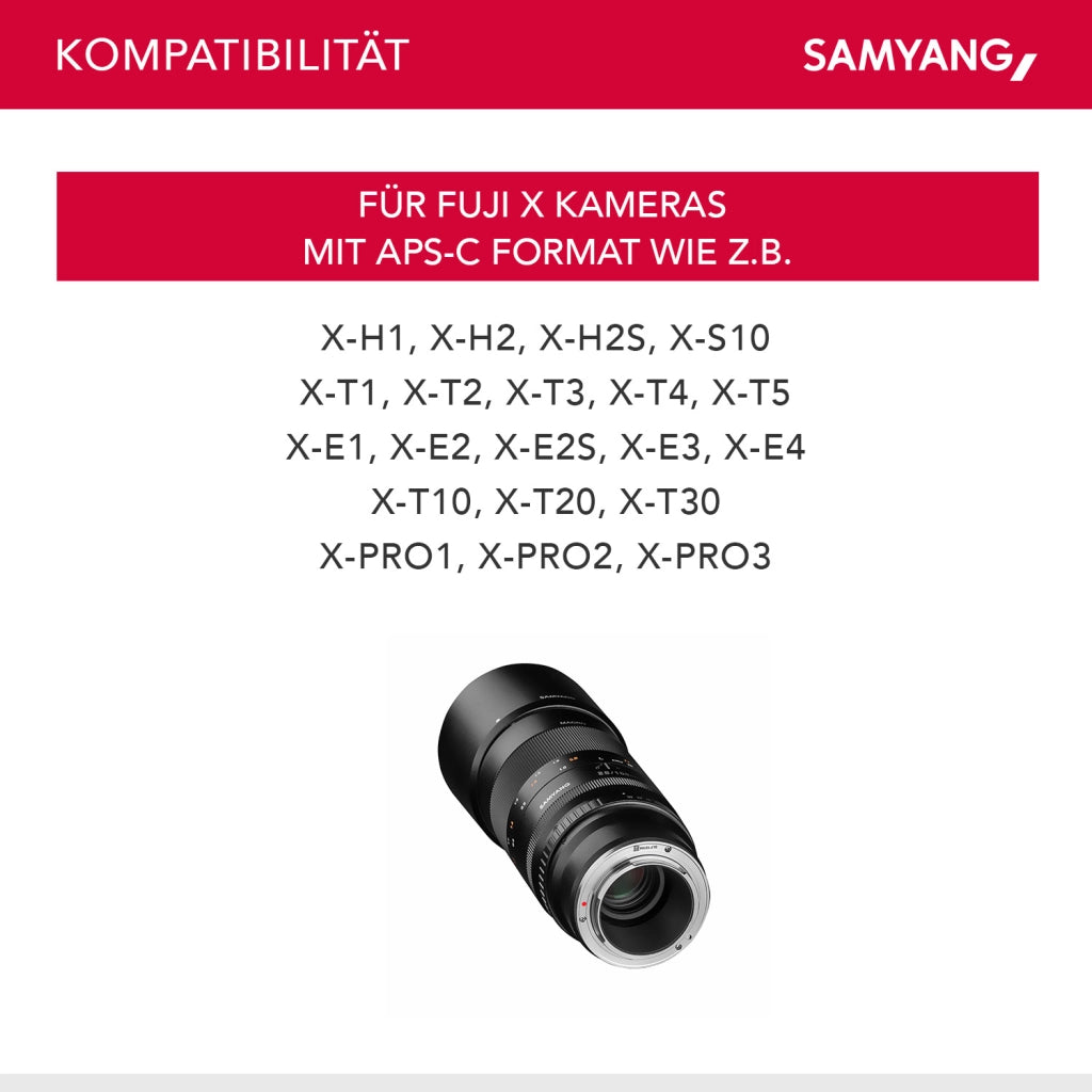 Obiettivo 100 mm a focale fissa per Fuji X, teleobiettivo per fotocamere full-frame e APS-C, per ritratti con messa a fuoco manuale, alta velocità luce
