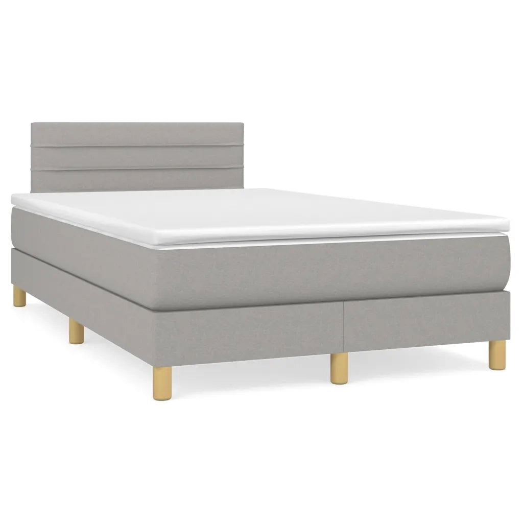 Giroletto a Molle con Materasso Grigio Chiaro 120x200cm Tessuto 3140681