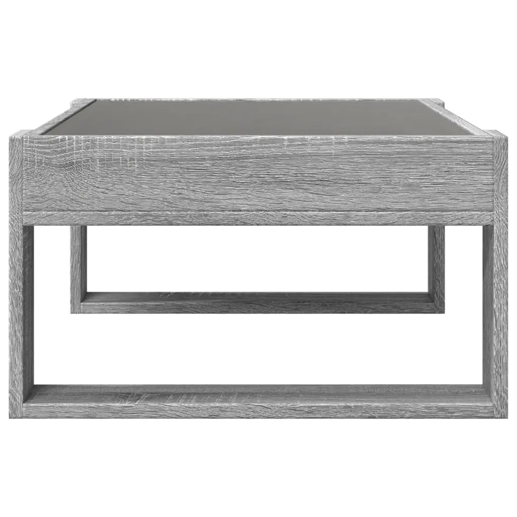 Tavolino da Salotto con LED Infinity Grigio Sonoma 70x53x30 cm