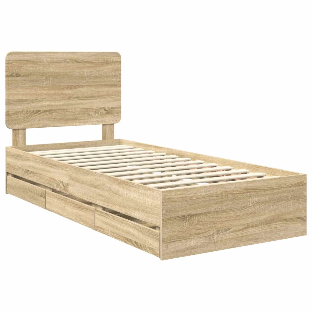 Struttura del letto con cassetto Rovere Sonoma 100 x 200 cm 3412625