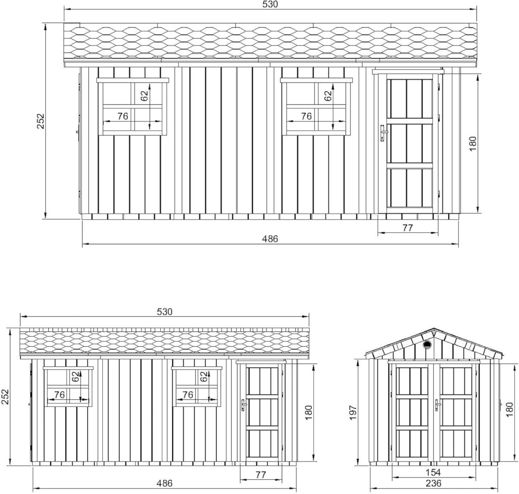 Casetta da giardino di qualit? premium 11,47 m² - H252x250x530 cm - Timbela M915C-TUNDRA GREY