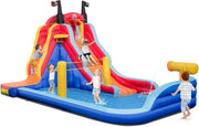 Parco Acquatico Gonfiabile 5-in-1, Castello Gonfiabile con Campo da Gioco, Gonfiabile per Bambini con Canestro da Basket, 484 x 271 x 263 cm (Senza soffiatore)