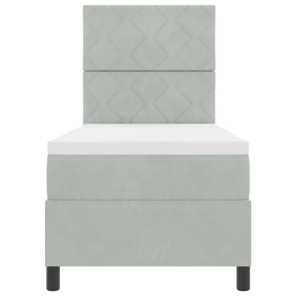 Letto a molle con materasso Grigio chiaro 80 x 200 cm Tessuto 3339860