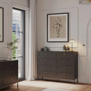 Laniva, Cassettiera 8 Cassetti, 150x40x116h cm Nero Antracite