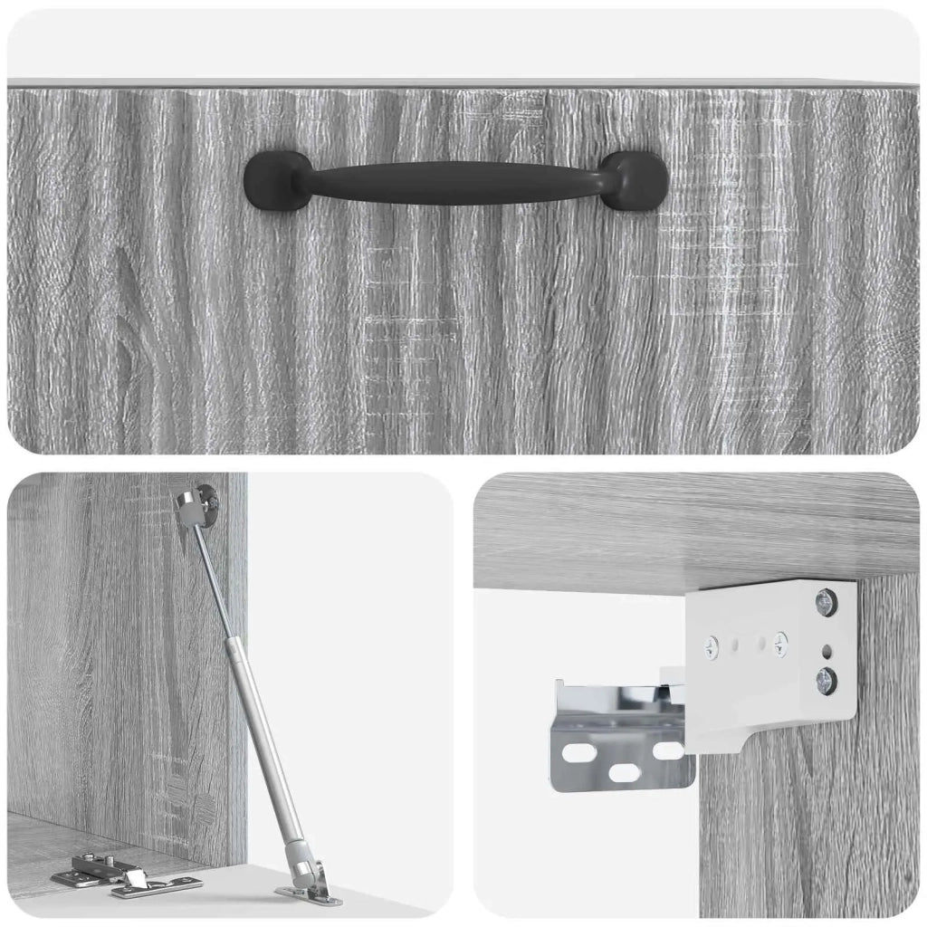 Mobile Porta TV da Muro-Credenza per TV sospesa Grigio Sonoma 59,5 x 31 x 30 cm 239061
