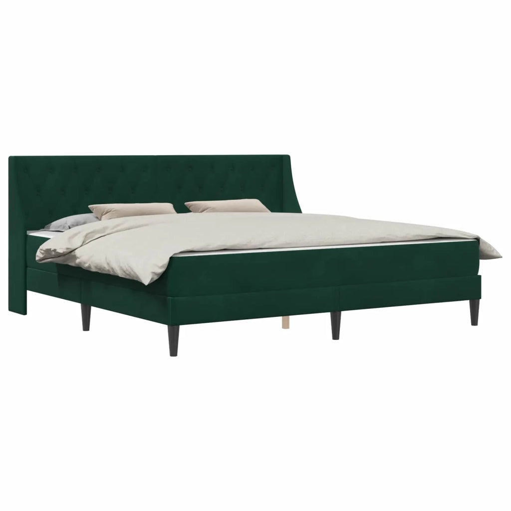 Struttura letto con materasso Verde Scuro 200 x 200 cm Velluto 3414821