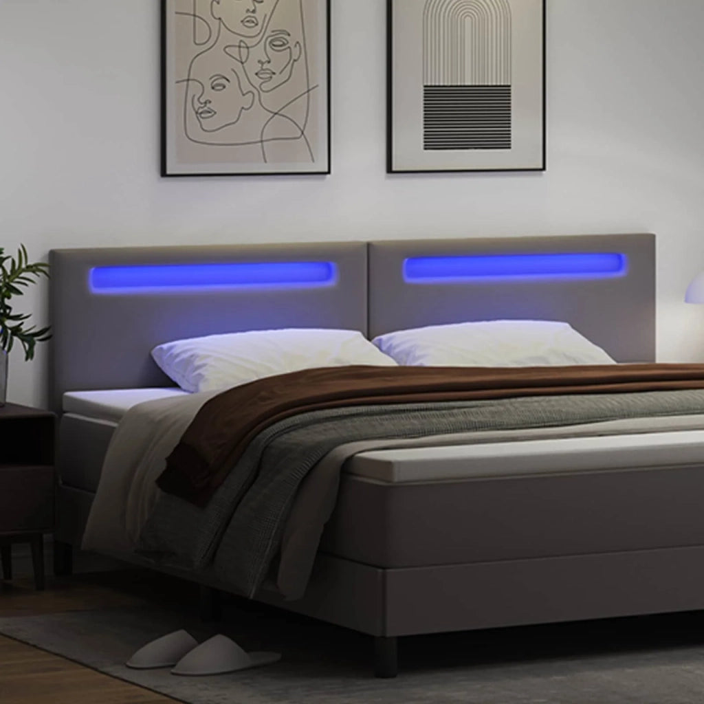 Testiera LED Grigio 200 cm Pelle Sintetica 42007315