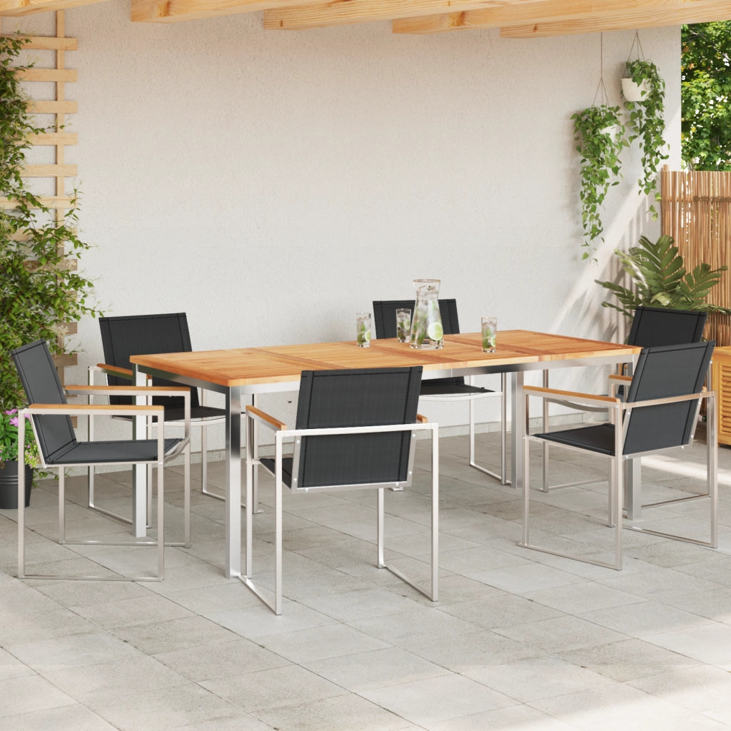 Set da Pranzo per Giardino  da 7 pezzi in Teak Massello