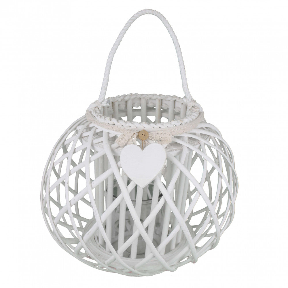 Lanterna Elvire   in Vimini Bianco