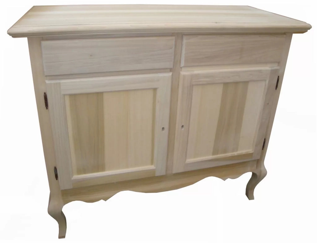 Madia credenza in legno massello 2 porte tinta noce l.114 p.49 h.97 (3064) - Mobili 2G