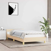 Giroletto con Testiera senza Materasso Crema 90x190 cm Tessuto 347380