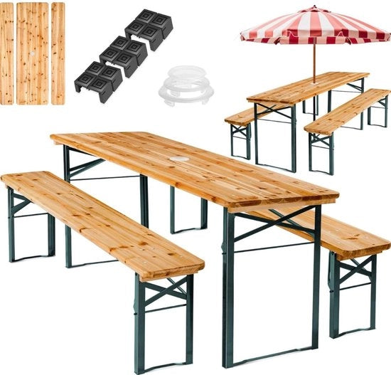 Tavolo da Cucina Portatile con Banconi - Tavolo da Picnic con Banconi - Tavolo da Campeggio Inclinabile