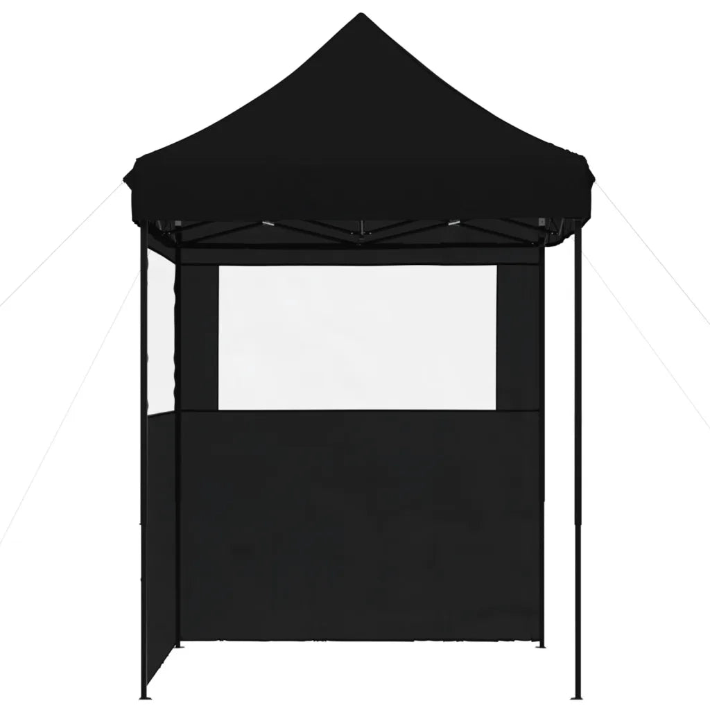Tendone per Feste Pieghevole Pop-Up con 2 Pareti Nero 4004998