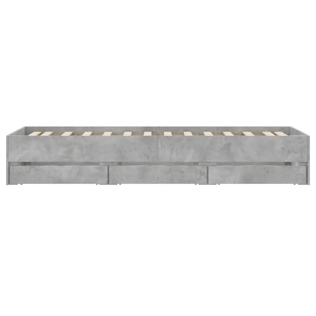 Giroletto Cassetti Grigio Cemento 90x190 cm Legno Multistrato