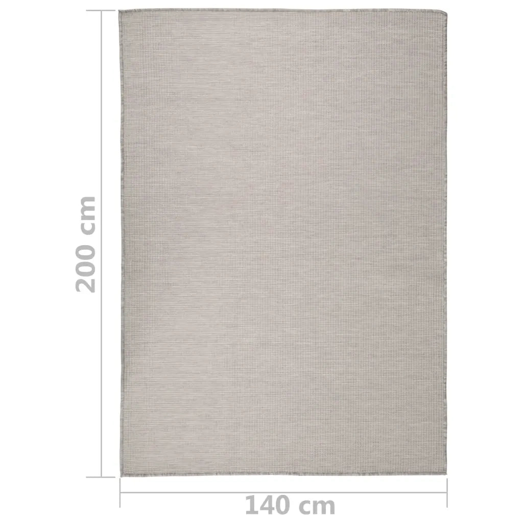 Tappeto da Esterni a Tessitura Piatta 140x200 cm Grigio Chiaro 340782