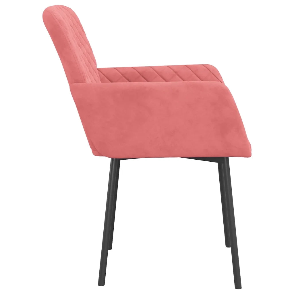 Sedie da Pranzo 2 pz Rosa in Velluto cod mxl 29142