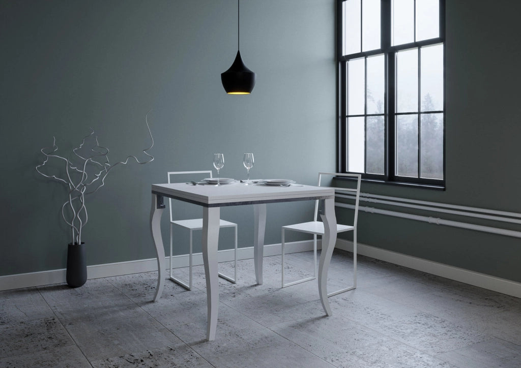 Tavolo Allungabile 90-180x90x78/80 cm Olanda Libra Bianco Frassino