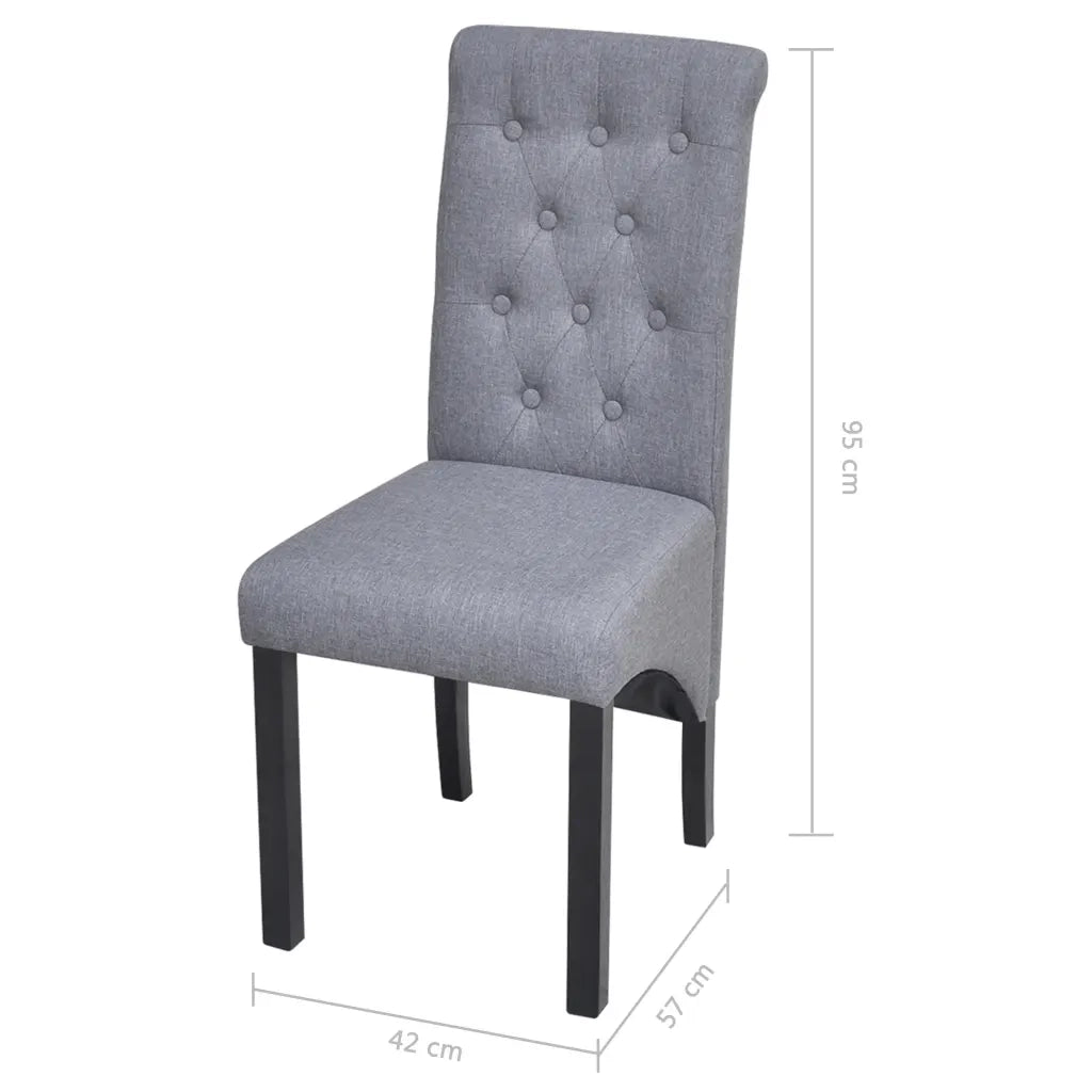 Sedie da Pranzo 4 pz Grigio Chiaro in Tessuto cod mxl 15172