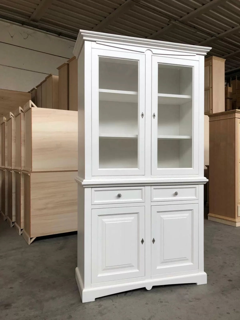 Cristalliera classica goccia legno bianco 117x46x220 - Mobili 2G