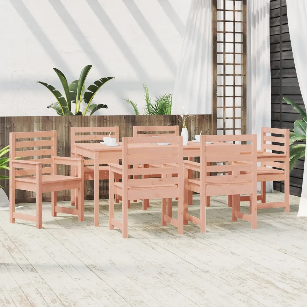 Set da Pranzo per Giardino 7 pz in Legno Massello di Douglas