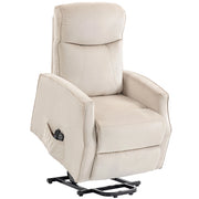 Poltrona Elettrica Alzapersona Massaggiante Relax Imbottitura in Foam e Poliestere Beige