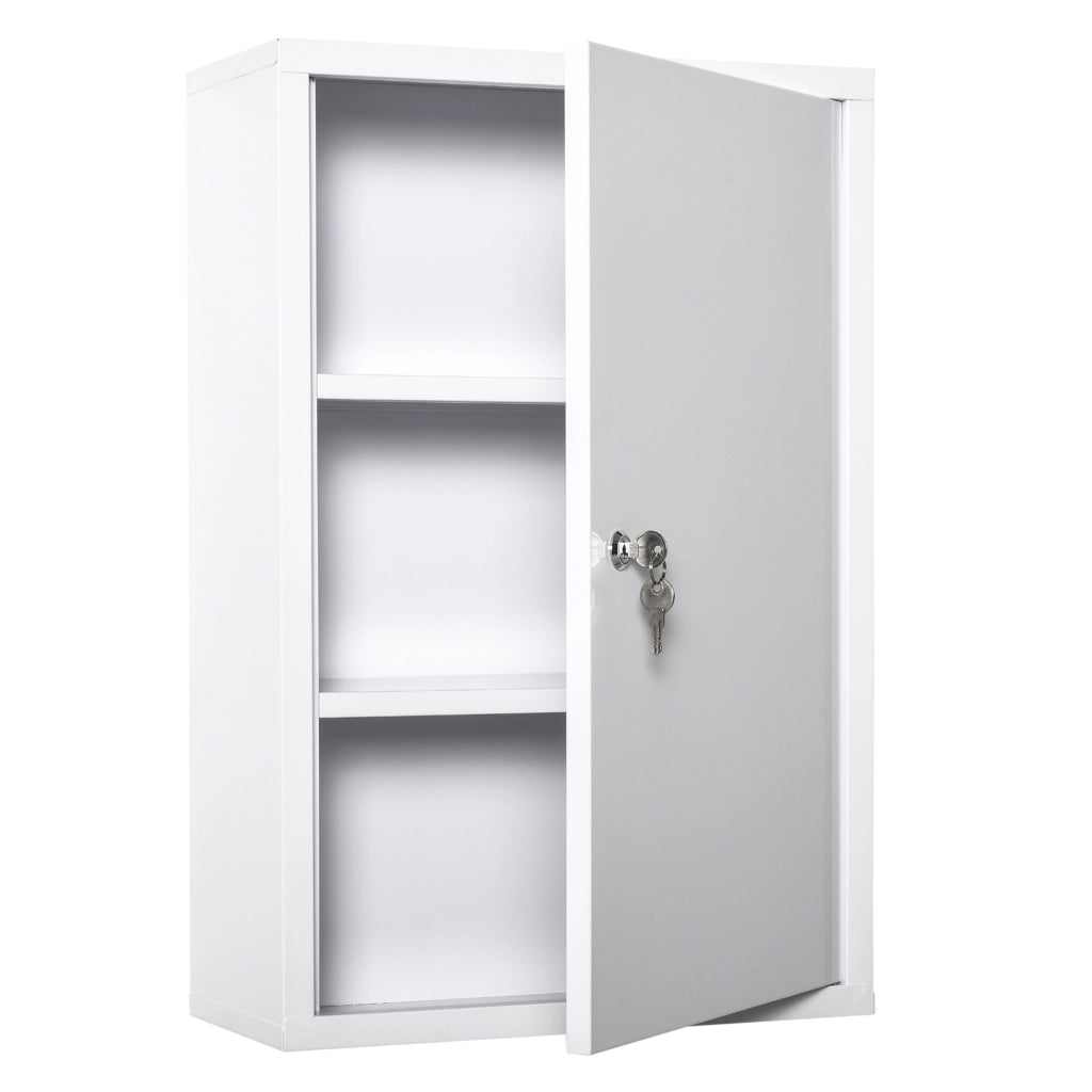 Armadietto Medicinale con 3 Scomparti ¨C zephmum ¨C 40x18x60 cm Bianco