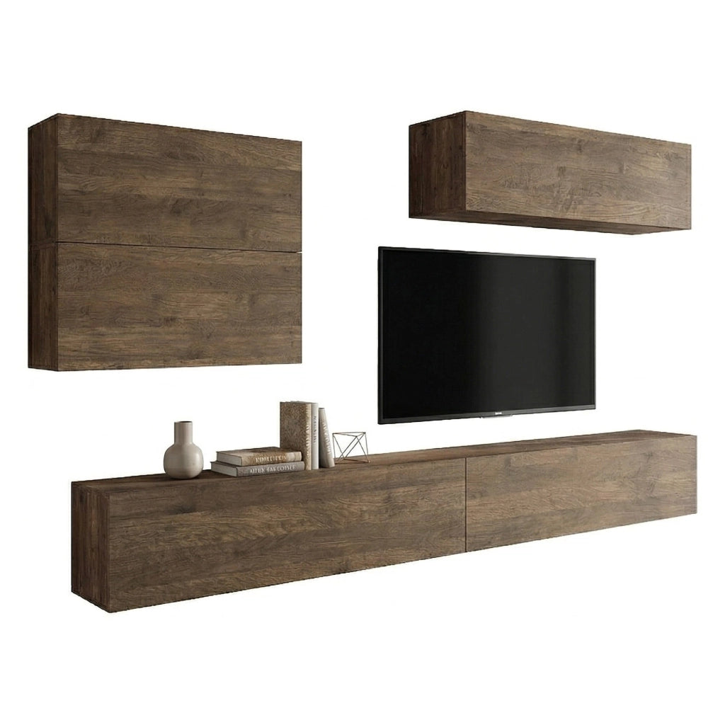 Mobile Soggiorno Gate, Parete Attrezzata Modulabile, Marrone Noce