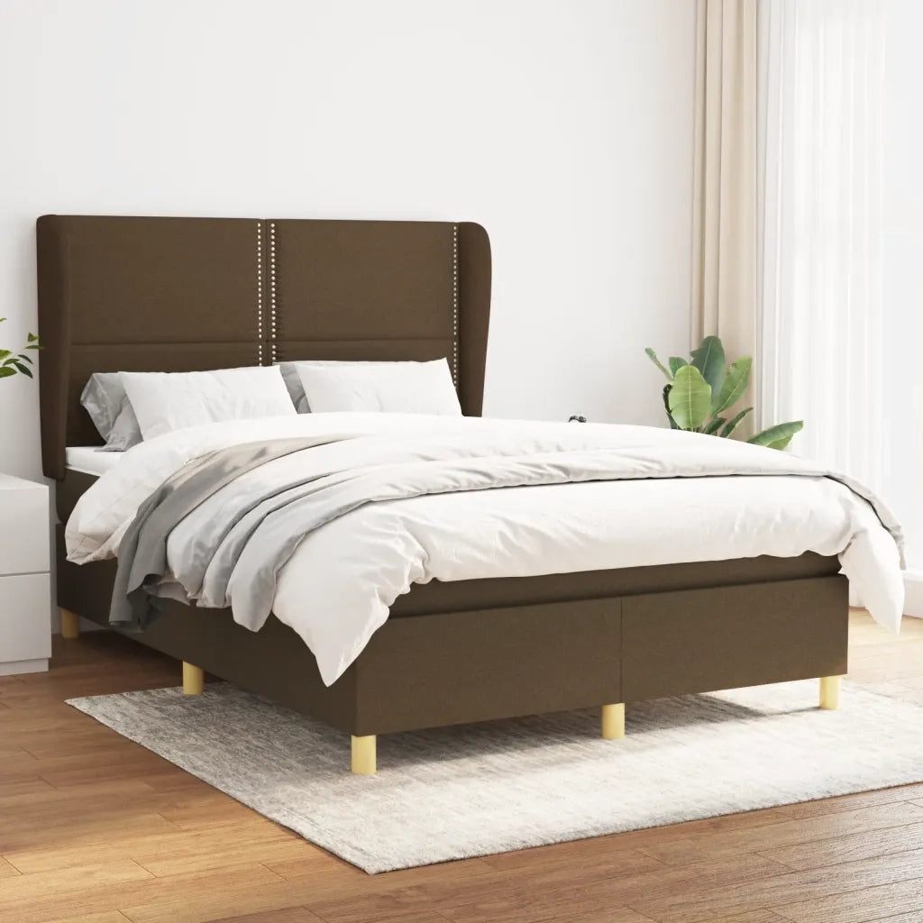 Giroletto a Molle con Materasso Marrone Scuro 140x200cm Tessutocod mxl 74202