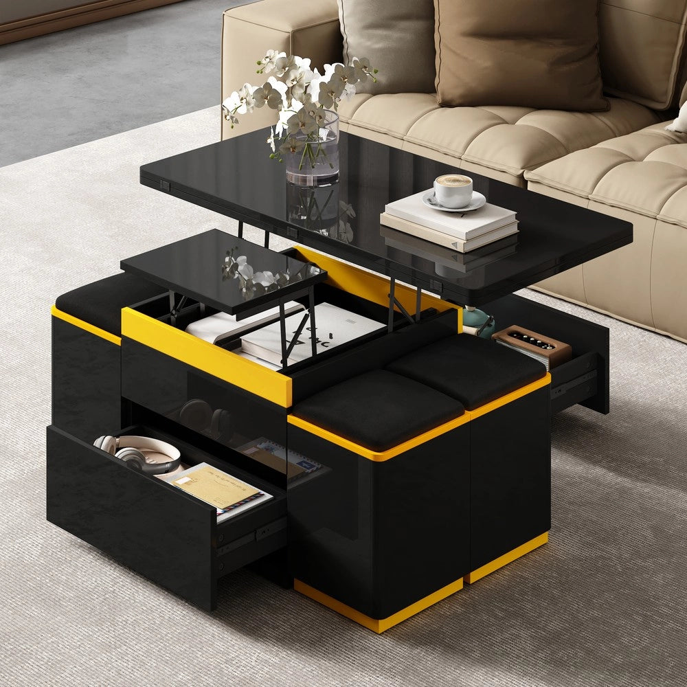 Tavolino da caff¨¨ moderno ¨C Minimal ¨C nero lucido 100x50x43