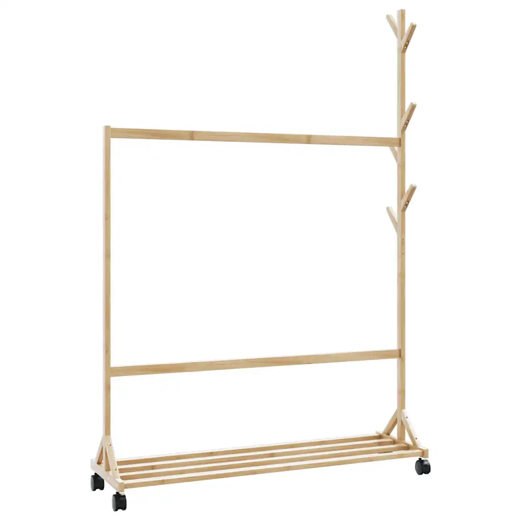 Appendiabiti con Ganci e Ruote 100x35x157 cm in Bamb¨´ CFW7635844